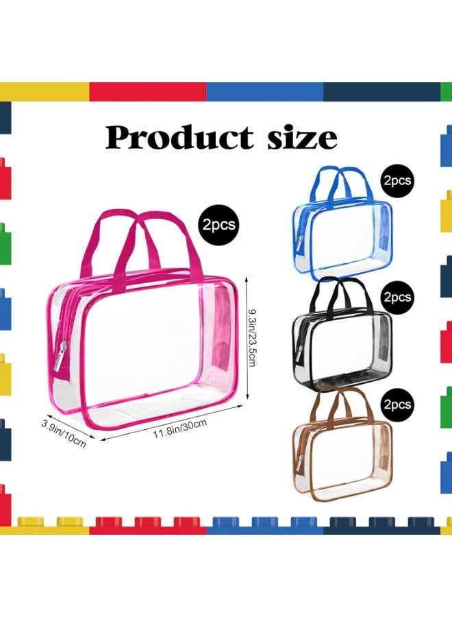 jaexest 8 Packs Colorful PVC Toy Storage Bags – Waterproof Zippered Organizer Bags for Building Blocks, Puzzle Pieces, Stationery & Kids' Toys – Multipurpose Clear Travel Bags - Image 4